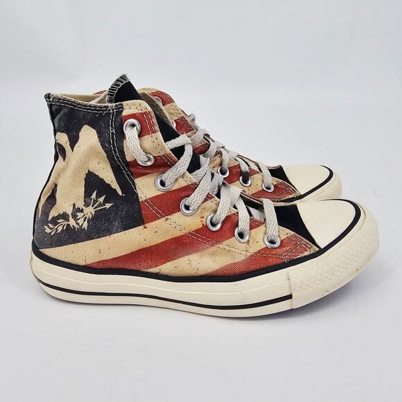 Converse Chuck Taylor All Star Hi Top USA Flag Sneaker Shoe Men's 4 Women's 6 - Picture 1 of 8